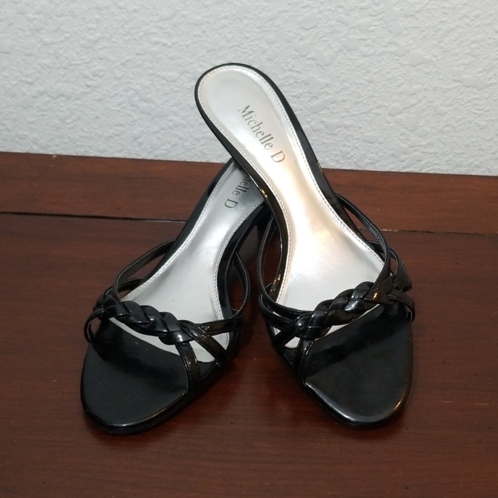 Michelle D Showbiz Strappy Heels/Black/Sz 7M/NWT